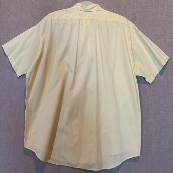 Ralph Lauren Classic Fit Short Sleeve Button Down XL Butter Yellow Blue Pony - Picture 6 of 8